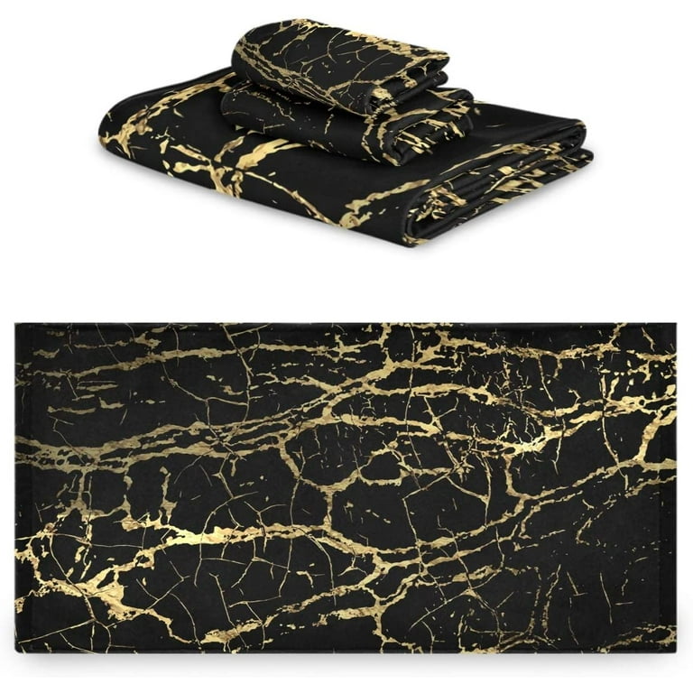 Black and gold decorative bath towels sale
