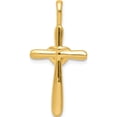 thumbnail image 3 of 10K Yellow Gold Diamond Cross W/Heart Pendant (Width 14.5) (Length 30.5) - Jbsp, 3 of 5