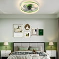 thumbnail image 2 of DUOSONG Ceiling Fans With Lights Dimmable Led Embedded Installation Of Thin Modern Ceiling Fans(Green) Green ABS Lighting Bedroom Lighting, 2 of 10