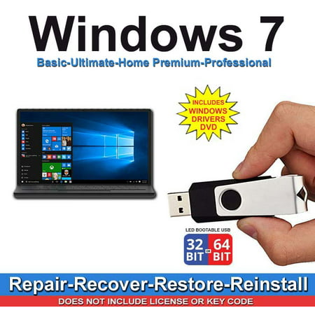 Windows 7 All Versions Professional, Home Premium, Ultimate, Basic Repair Install Restore Recover USB & 2019 (Best Windows 7 Version)