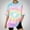 Multicolor, variant on QUNYINEY Crew Neck Women's Shirts Casual Tie Dye Short Sleeve Tops Loose Summer Pullover Women Tops