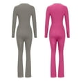 thumbnail image 5 of Combinaisons pour Femmes, 2 Pcs Mode Décontractée Couleur Unie Taille Ajustée Pantalons Longs, 5 of 5