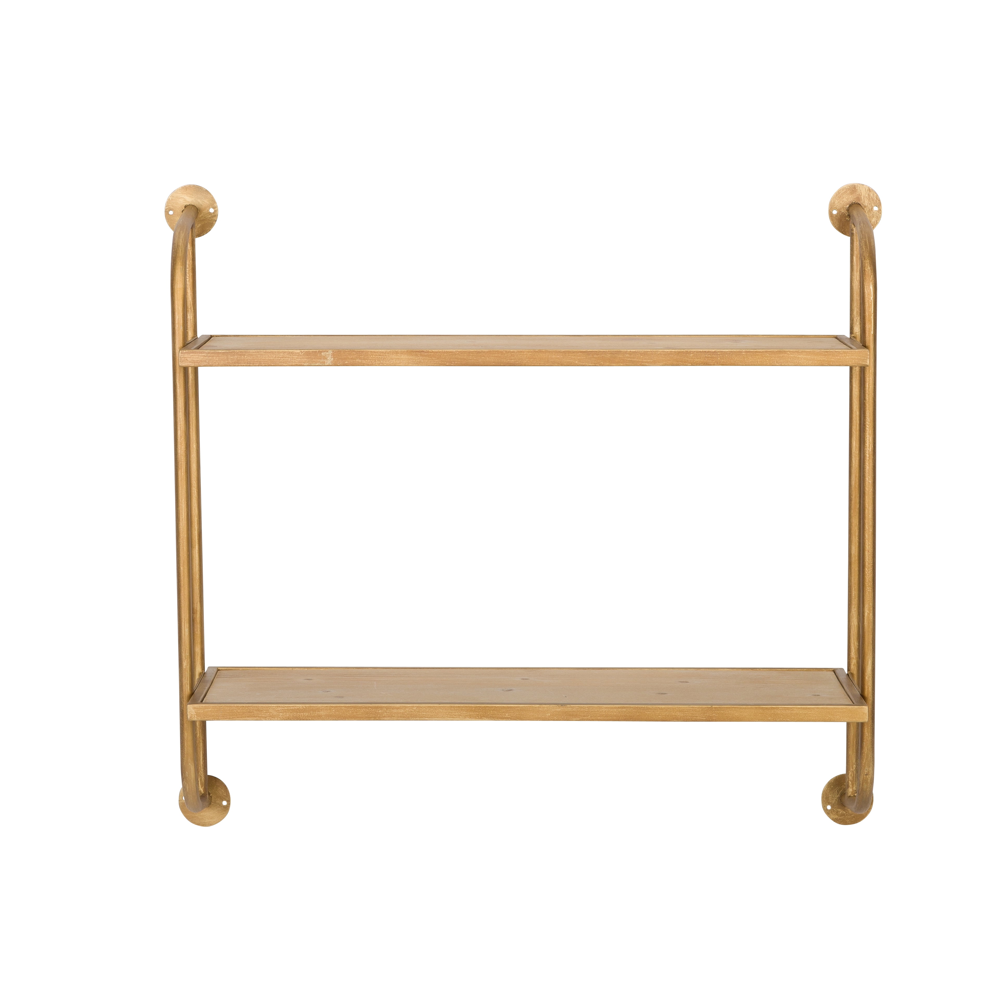 Aspire Home Accents Emery Wall Shelf Gold 2 Shelf 26"W Goldtone Finish