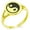 Gold, variant on Stainless Steel Love Heart Yin Yang Minimalist Oval Top Polished Statement Signet Ring