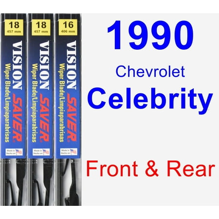 Chevrolet Celebrity Spark Plug - 1990 Chevrolet Celebrity Wiper Blade Set/Kit (Front & Rear) (3 Blades) - Vision Saver