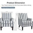 thumbnail image 3 of Mid-Century Accent Chair, Vintage Blue Striped Linen Armchair for Living Room, Upholstered Lounge Reading Chairs for Bedroom, Single Sofa Chair with Nailhead Trim & Wood Legs (Blue Striped), 3 of 9