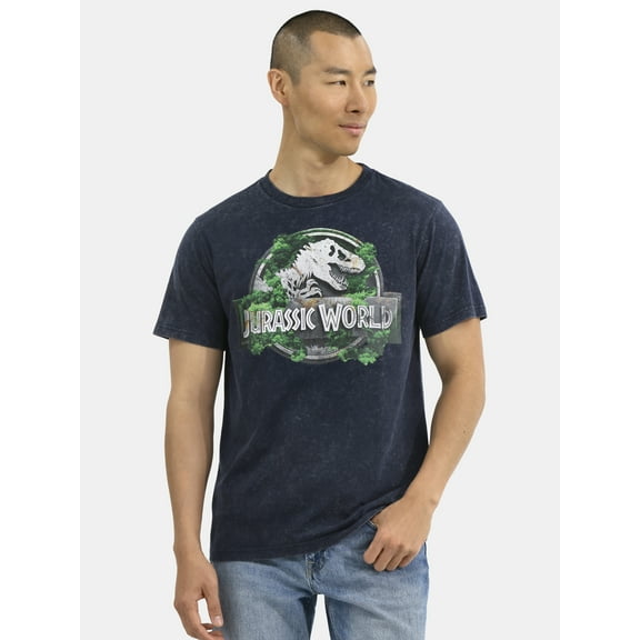 Jurassic Park, Men's & Big Men's Graphic Tee Shirt, World Logo, Sizes S-3XL