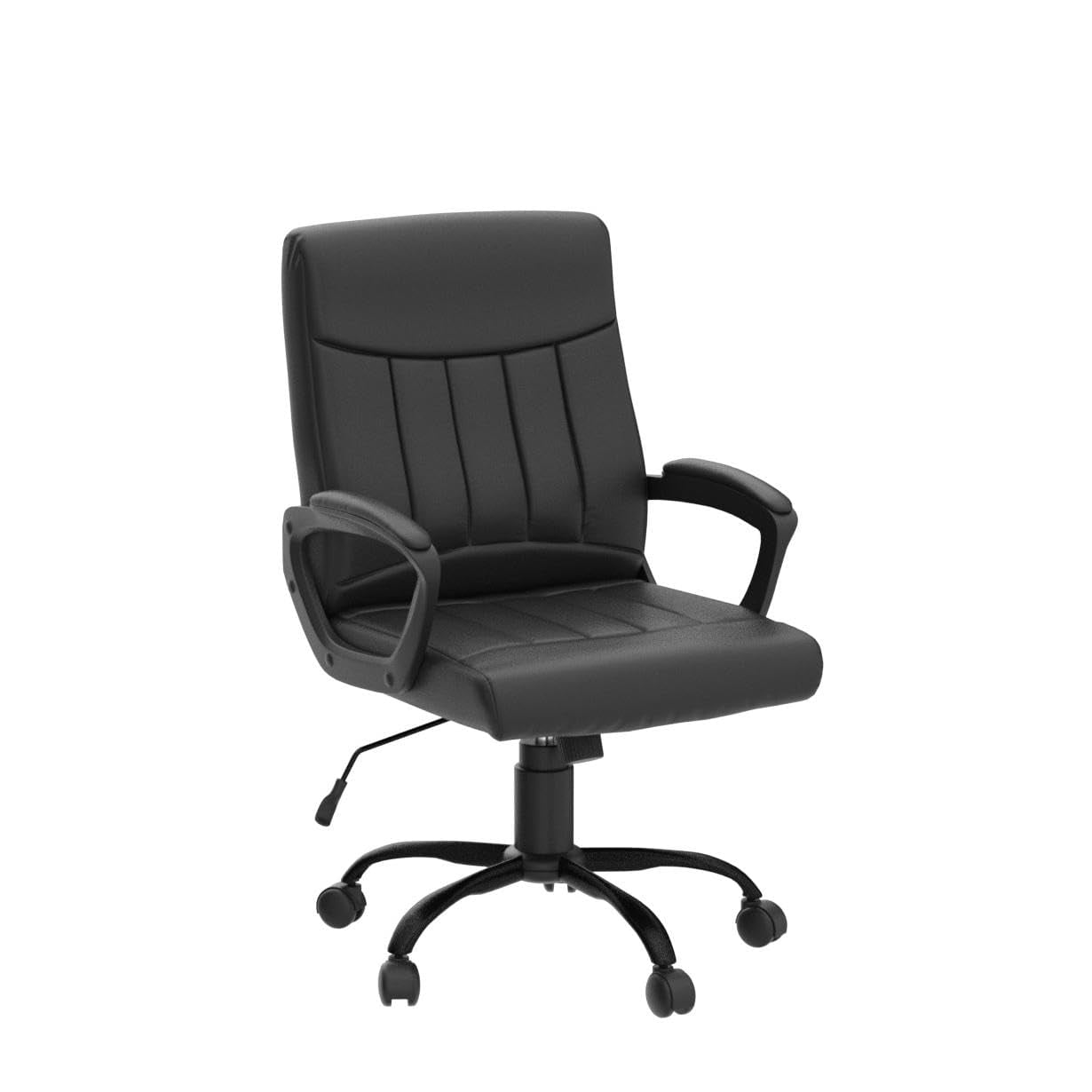 CLATINA Mid Back Leather Office Executive Chair with Lumbar Support and Padded Armrestes Swivel Adjustable Ergonomic Design for Home Computer Desk 2 Pack