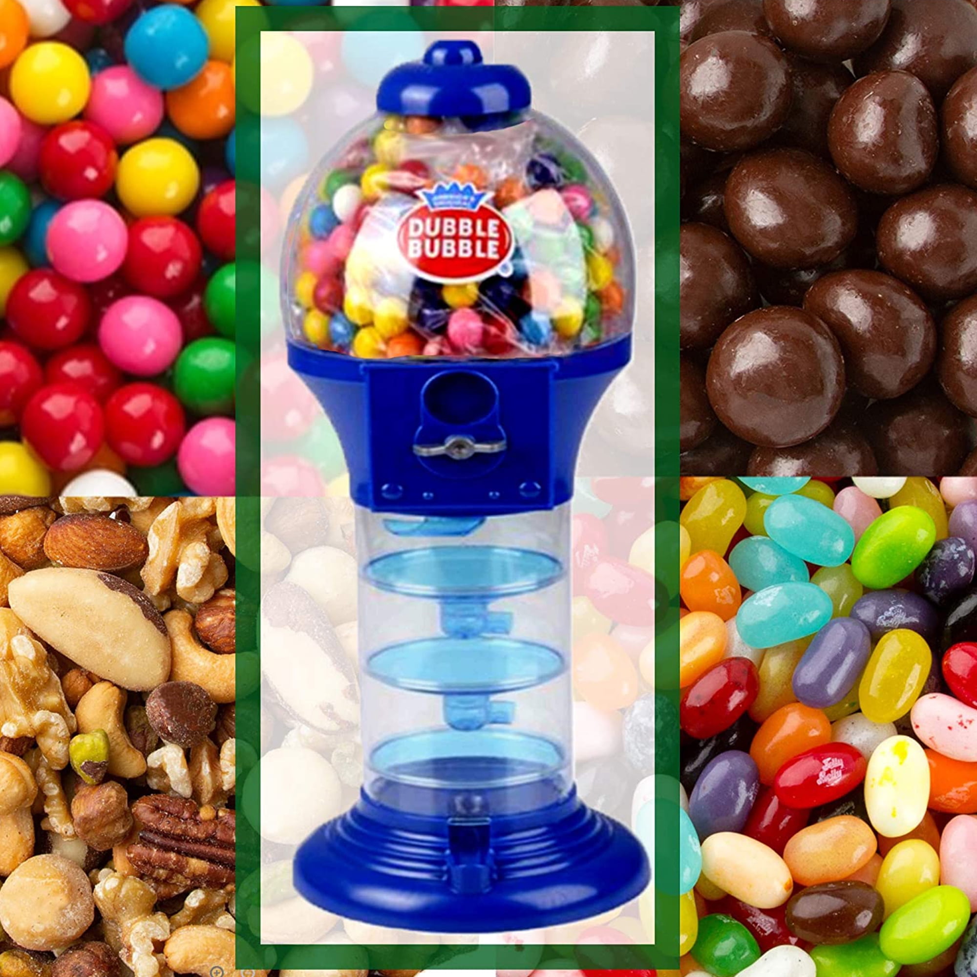 Playo Coin-Operated 8.5” Gumball Machine For Kids with 45 Pcs Bubble Gum,  Blue