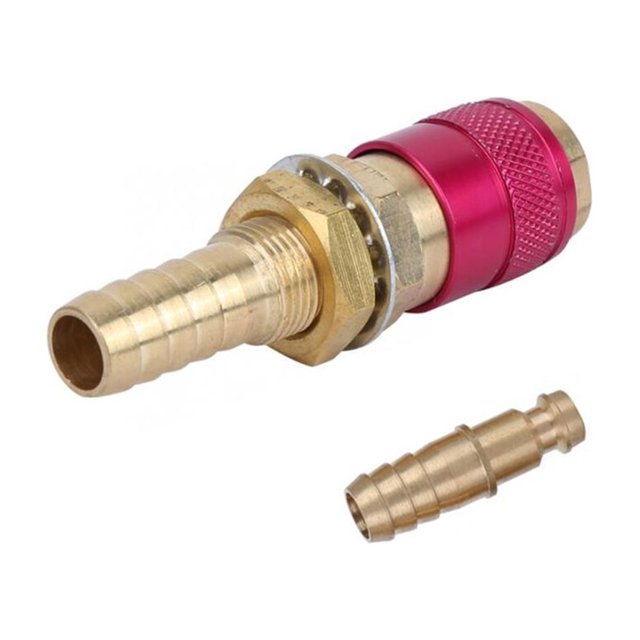 kurtrusly Welding Torch Quick Connector Water Cooled and Air Adapter TIG Welding Torch Metal Connector φ10 Red