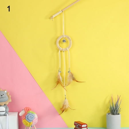 Mini Rod Toy Feather With Mini Bell Wooden Stick Cat Catcher Teaser Pet Cat Teaser Toys Cat Interactive Toys 1