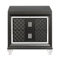 thumbnail image 2 of DeeHome Metallic Grey 2-drawer Nightstand, 2 of 7