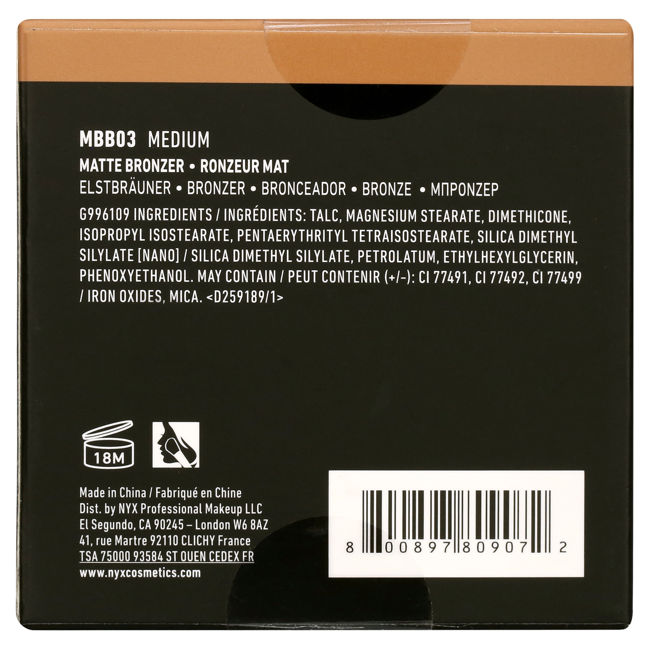 NYX Professional Makeup Matte Bronzer, Medium