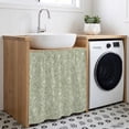thumbnail image 3 of Country Sage Green Wildflowers Cabinet Curtains for Kitchen 35"Wx35"L, Rustic Farmhouse Pastoral Floral Leaf Laundry Sink Cabinets Magic Tape Short Curtain Privacy Panel for Bathroom Vanity Cabinets, 3 of 9