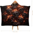 thumbnail image 2 of Hooded Blankets Skull With Flame Warm Wearable Blanket Soft Cozy And Lightweight Flannel Throw for Sofa Travel, 2 of 6