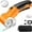 Orange, variant on Cordless Electric Scissors: 4V Rechargeable Rotary Cardboard Cutter, 3000mAh Battery, with LED Light, 2 Blades, Box Cutter for Fabric Carpet Carton Plastic Leather Cloth (Pink)