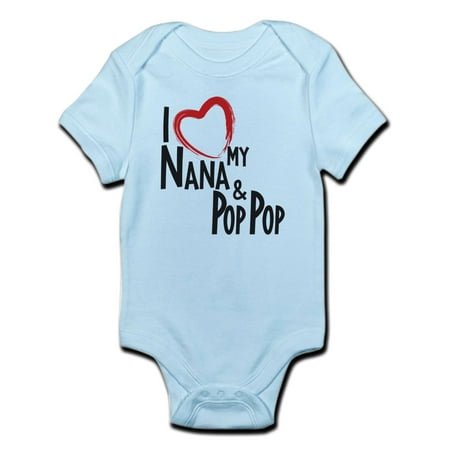 CafePress - I Heart My Nana And Pop Pop Body Suit - Baby Light