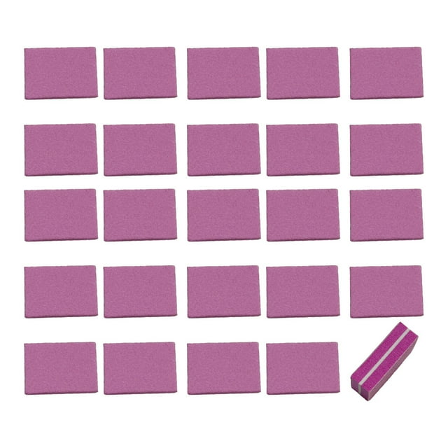 Seitruly Mini bloque de limas de 50 piezas, pedicura de doble cara, manicura, pulidor de uñas colorido, herramientas de papel de lija Arte de uñas Rosa roja