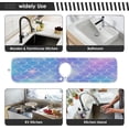 thumbnail image 6 of Coolnut Kawaii Mermaid Tail Sink Splash Guard for Faucet 2 Packs Faucet Absorbent Mats, Scales Colorful Faucet Handle Drip Catcher Quickly Drying Mat for Kitchen Counter Bathroom, 30"x5.5" RV, 6 of 7