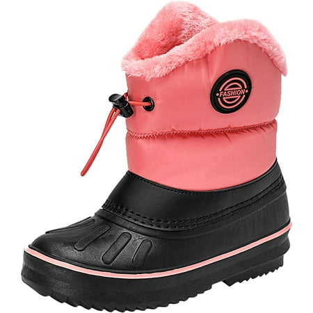 

QWZNDZGR Baby Boy Girl Snow Boots Waterproof Winter Warm Cotton Sole Stitching Buttons Boots Prewalker Soft Ankle Premium Booties