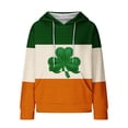thumbnail image 4 of Oplxuo Womens St. Patrick's Day Clover Print Hoodie Casual Long Sleeve Sweatshirt Irish Shamrock Pullover Tops, 4 of 4