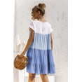 thumbnail image 2 of Nouvelle Robe Décontractée Ample OverSize pour Femmes Manches Courtes Patchwork Grandes Volants Robe de Plage, 2 of 2