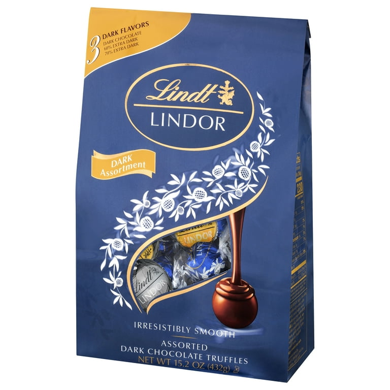 Lindt Lindor Assorted Dark Chocolate Candy Truffles, 15.2 oz. Bag 
