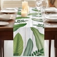 thumbnail image 3 of Table Runners 36 Inches Long Dress Scarves, Green Leaves Farmhouse Kitchen/Dining Table Runner, Short Coffee Tablerunners, Tropical Summer Botanical Watercolor Elegant Wooden 13x36 Inch, 3 of 9