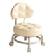 thumbnail image 5 of Taburete rodante redondo bajo con polea, asiento rodante, taburete corto con respaldo para beige, 5 of 9