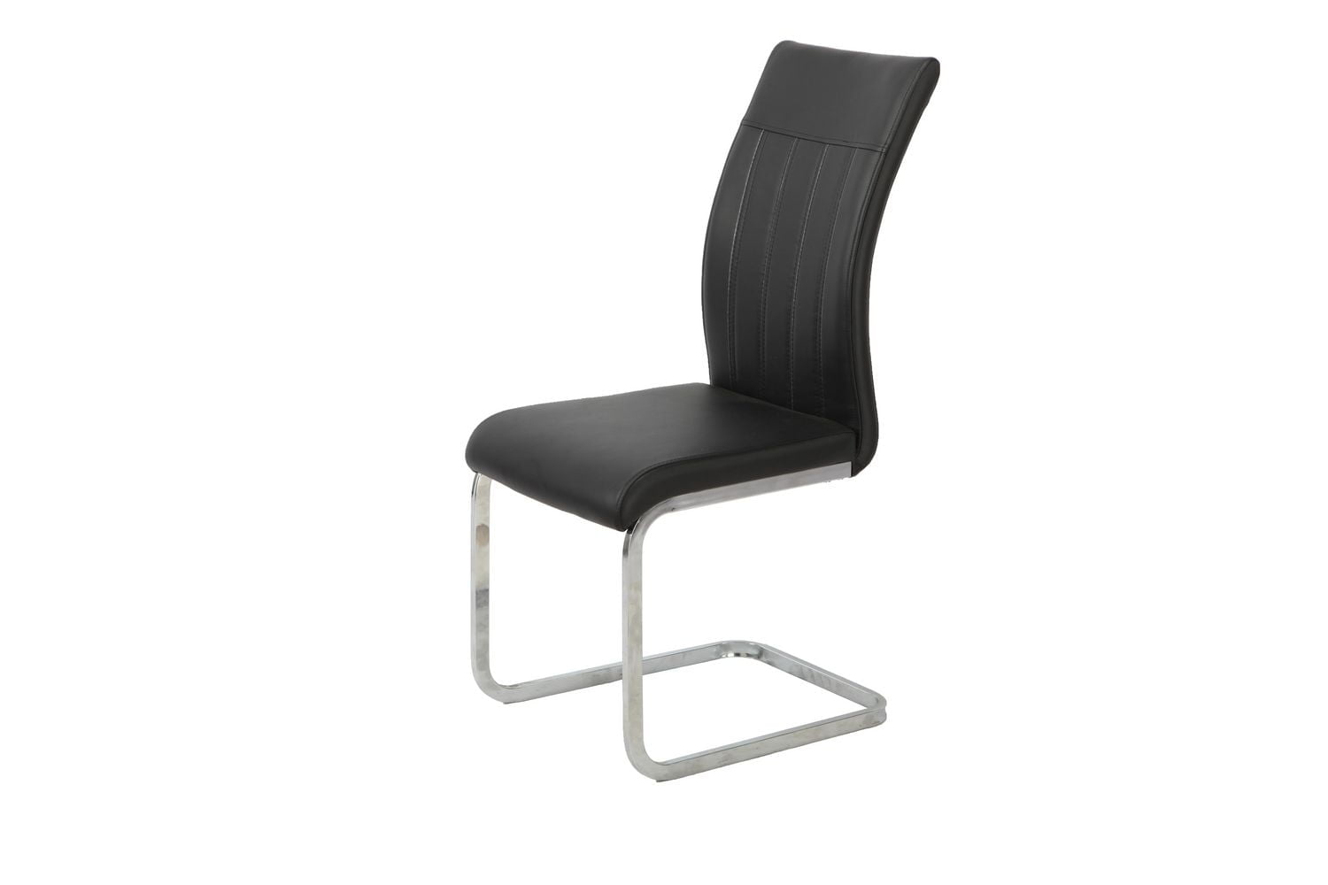 Aerys Robin Dining chairs in Black PU(Set of 4) with chrome base