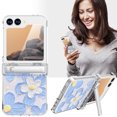 thumbnail image 5 of Dteck for Samsung Galaxy Z Flip 6 Case with Hinge Cover & Built-in Stand & Tempered Glass Screen Protector,Military Grade Drop Protection,Heavy Duty Matte Hard Case for Samsung Z Flip6,Blue Flower, 5 of 7
