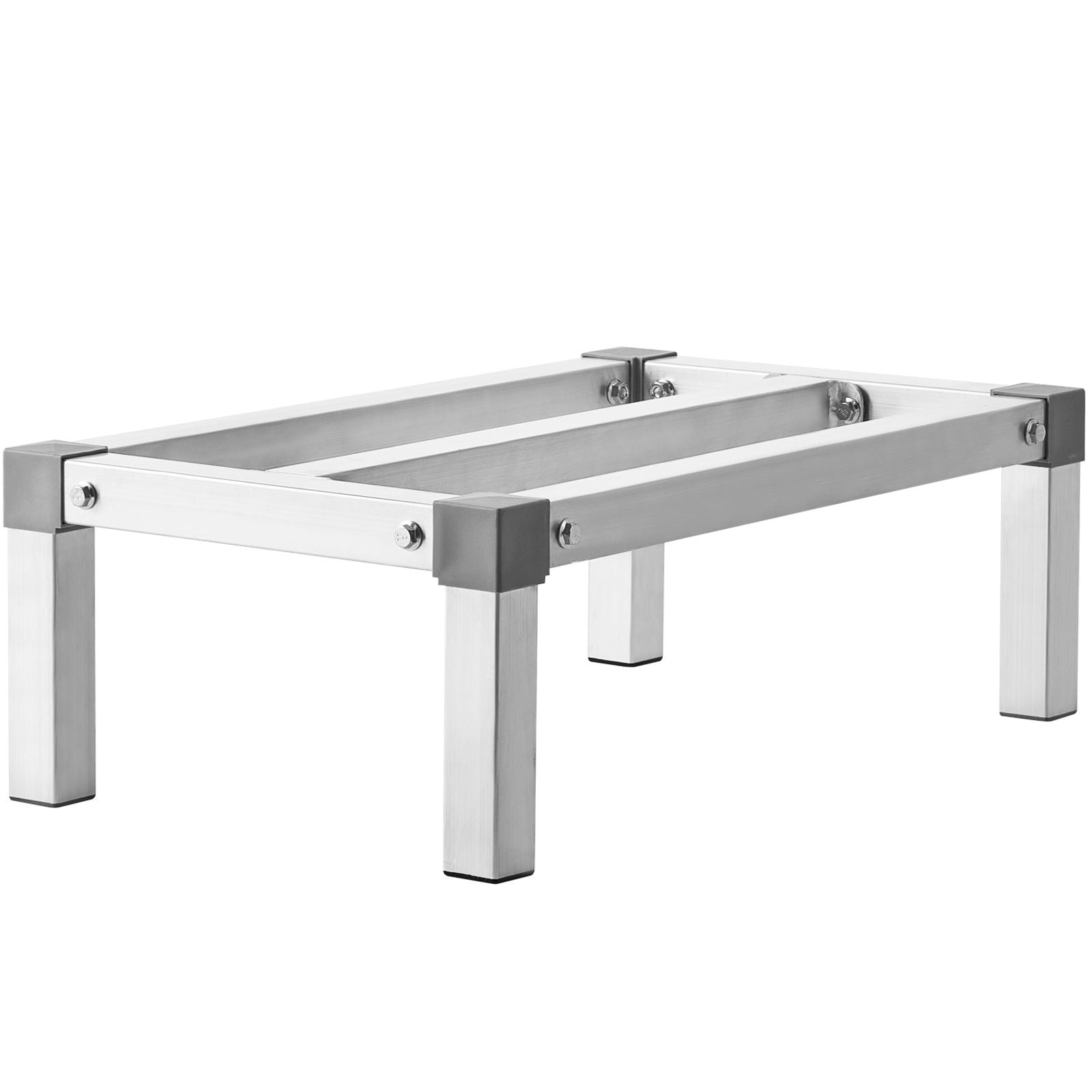 Adjustable Aluminum Dunnage Rack, 24" x 14" x 8", Supports 1000 lbs, Corrosion-Resistant, Quick Assembly, Lightweight, for Kitchen, Warehouse, Garage & Vehicle Storage