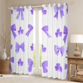 thumbnail image 2 of Erosebridal Kids Kawaii Gradient Bowknot Black Out Curtains,Purple Watercolor Clover Curtains Pack of 2 (42x63 Each) for Teens Girls,Breathable Home Decor, 2 of 6
