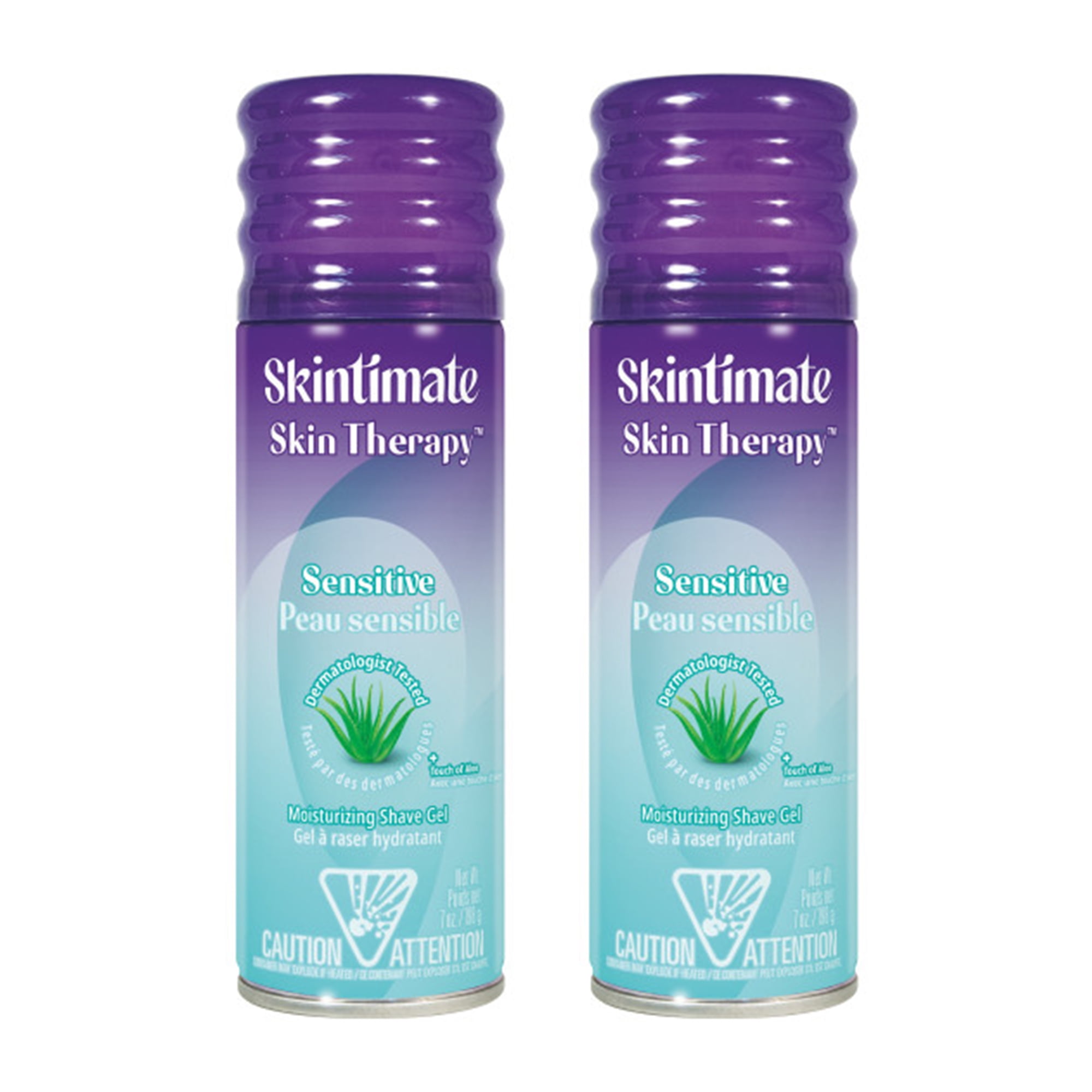 Skintimate Skin Therapy Women's Shave Gel for Sensitive Skin With Vitamin E, Aloe & Olive Butter-7oz (Pack of 2)