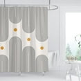 thumbnail image 2 of Mid Century Shower Curtain Boho Minimalist Abstract Arch Sun Simple Lines Geometric Modern Beige Bathroom Decor Waterproof Fabric 72Lx72W Inch with 12pcs Plastic Hooks, 2 of 6