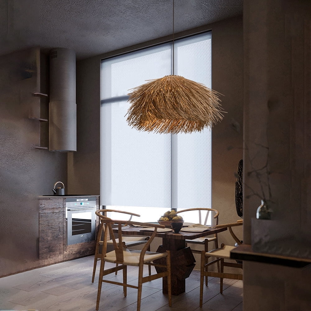 UEEYAC Hand-Woven Rattan Lamps Wabi-sabi Chandeliers Rural Retro Rattan Chandelier