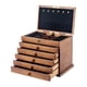 thumbnail image 3 of Joyero de madera, organizador de joyas con cerradura, expositor de joyas, caja de baratijas para collares, tocador y organización Forro negro con gancho, 3 of 9
