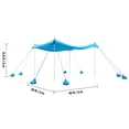 thumbnail image 3 of VEVOR Beach Tent Sun Shelter, UPF50+ Sun Protection, 6.6 ft Tall, 10x10 ft, Easy Pop Up Beach Canopy with 8 Sandbags, Stability Poles, Sand Shovels, Portable Shade for Family Outings, Camping,Fishing, 3 of 9