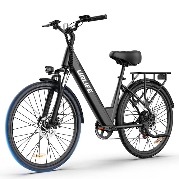 26" Electric Bike for Adults,750W Peak Motor,48V 10.4Ah Removable Battery, 60 Miles Range, 7-Speed City Commuter Ebike,UL2849-Black