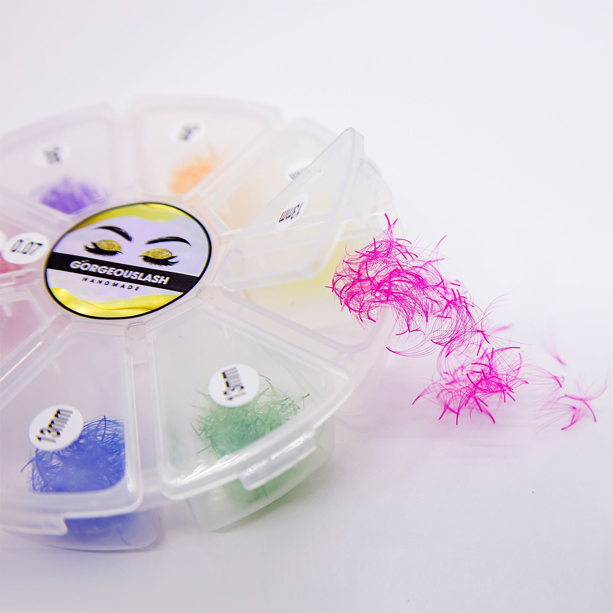 6D Bundle Color Lashes, 1000 Premade Volume Fans, Eyelash Extensions. Handmade! D Curl - 13mm