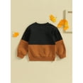 thumbnail image 4 of Bagilaanoe Toddler Baby Girl Boy Casual Sweatshirt Long Sleeve Contrast Color Pullover 6M 12M 18M 24M 3T Kids Fall Loose Tee Tops, 4 of 8