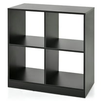 Resenkos 4-Cube Kids Bookcase with Open Shelves-Black, Kids Toy Storage for Kids, Boys, Girls, Nursery