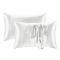 thumbnail image 4 of Silk Pillowcases for And Skin, 20X26 In, Solid Washable Faux Silk, Pillowcases Standard Set of 2, 2 Pack, Bright White, 4 of 8