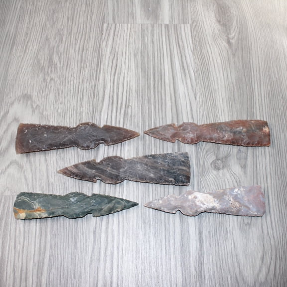 5 Stone Ornamental Tomahawk Heads #5264 Agate Jasper Axe Hatchet Ax
