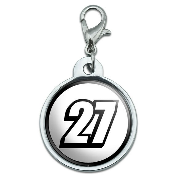 27 Number Twenty Seven Small Metal ID Pet Dog Tag