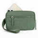 thumbnail image 2 of Cartera de mano para mujer, con correa acolchada de nailon, 3 compartimentos con cremallera, tarjetero de viaje, plegable, portátil, ligera, 100 % poliéster, longitud ajustable, ideal para, 2 of 8