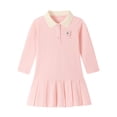 thumbnail image 4 of SUYIDA Girls Cute Bear Applique Dress, Long Sleeve Solid Color Party Dress, Everyday Wear for Little Fashionistas, 4 of 6