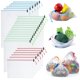 thumbnail image 1 of 24 PCS bolsas reutilizables de malla para frutas y verduras, Bolsas de Tela Malla, bolsas para supermercado gran, transpirable y lavables, Almacenamiento frutas, vegetales y juguete, 1 of 9