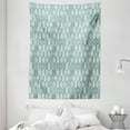 thumbnail image 1 of Geometric Tapestry, Different Type of Oval Figures Doodle Round Leaf Textured Harvest Graphic, Wall Hanging for Bedroom Living Room Dorm Decor, 60W X 80L Inches, Coconut Turquoise, by Ambesonne, 1 of 2