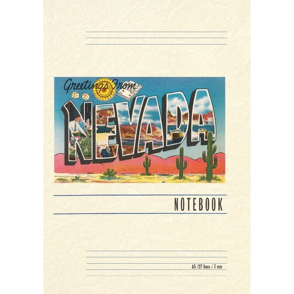 Vintage Lined Notebook Greetings from Nevada, (Paperback)